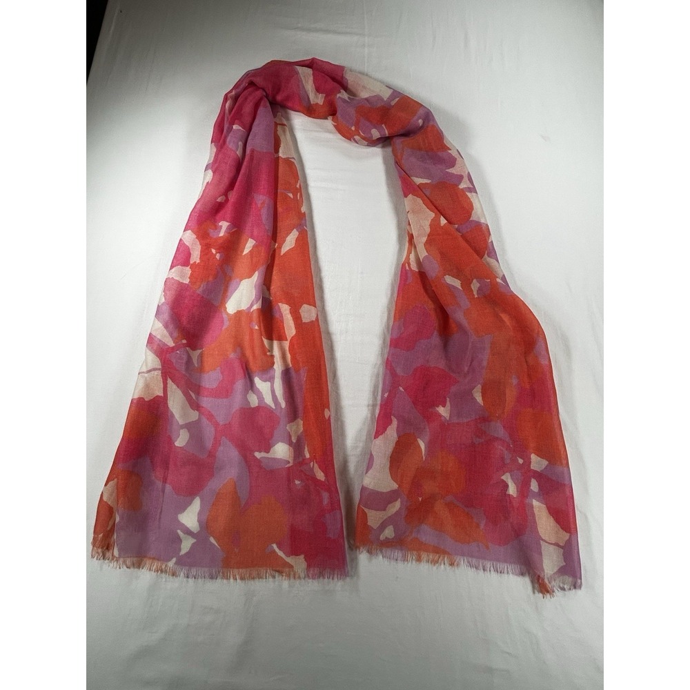NEW Chico's Scarf Wrap 24 x 72 Lightweight Classic Spring Vibrant Lotus Petal